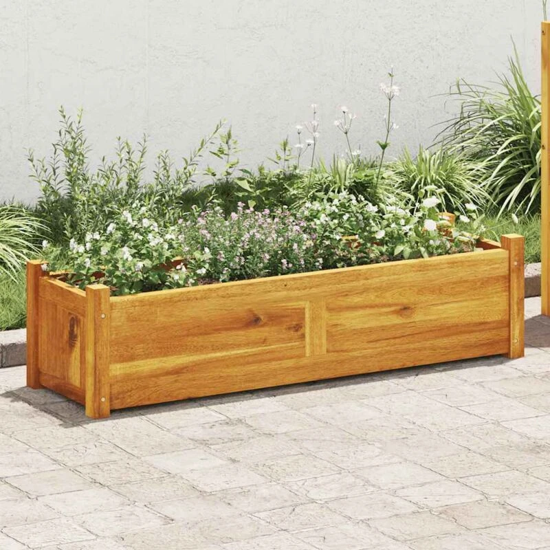 Image of vidaXL Garden Raised Bed Acacia Wood 100x30x25cm Vegetable Flower Pot Bed