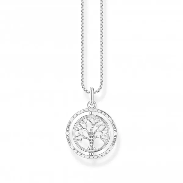 image of Sterling Silver White Tree Of Love Necklace KE2148-643-14-L45V