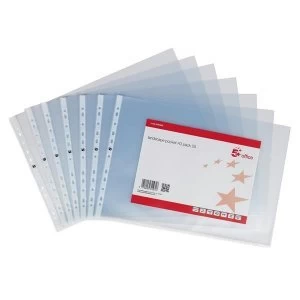 image of 5 Star Office A3 Punched Pocket Polypropylene Top opening Landscape 120 Micron Pack of 25