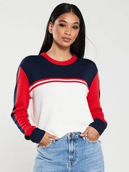 image of Tommy Jeans Colour Block Sweater - Multi