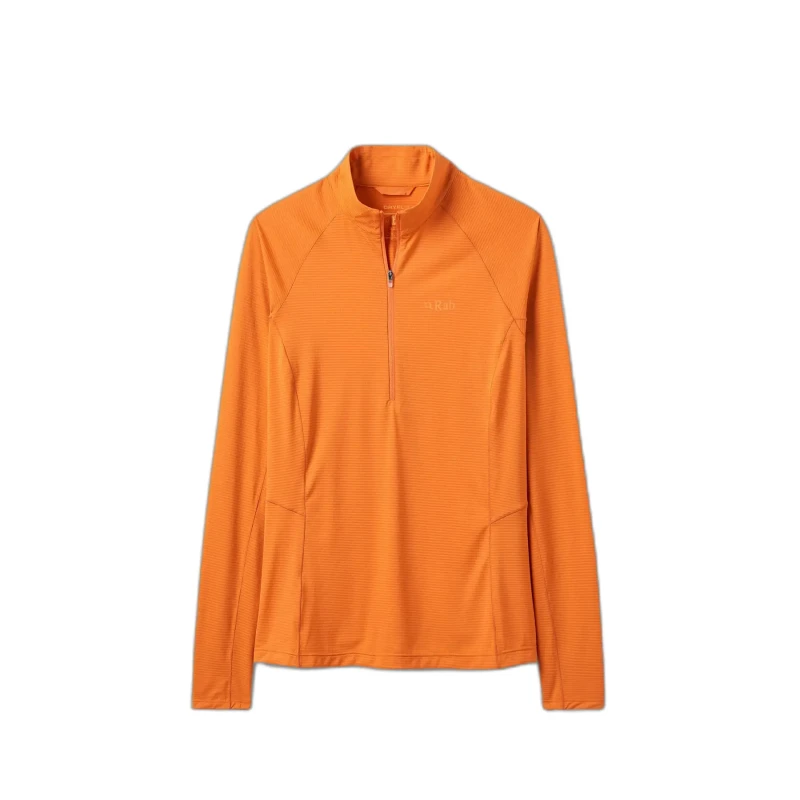 Image of Womens long-sleeved zip-up T-Shirt Rab Sonic Orange Female L