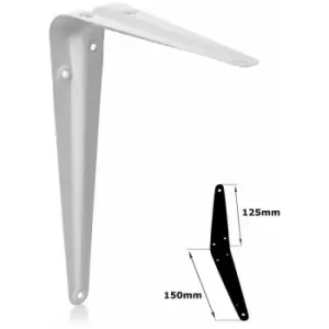 image of Shelf Brackets White London Pattern Metal For Shelving Constructions - Size 125x150mm - Pack of 5