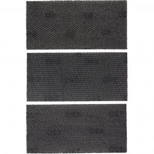 image of Black and Decker Piranha Hi Tech Quick Fit Mesh 1/3 Sanding Sheets 93mm x 190mm 120g Pack of 3