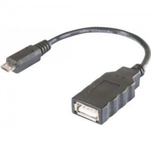 Image of Otg 2.0 5 Pin Micro B M To USB A F 0.15m