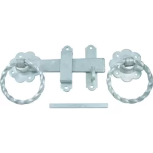 image of 150MM Plain Ring Handle Gate Latch Set Galvanised