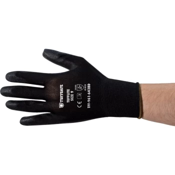 image of Tufflite Palm-side Coated Black Gloves - Size 10