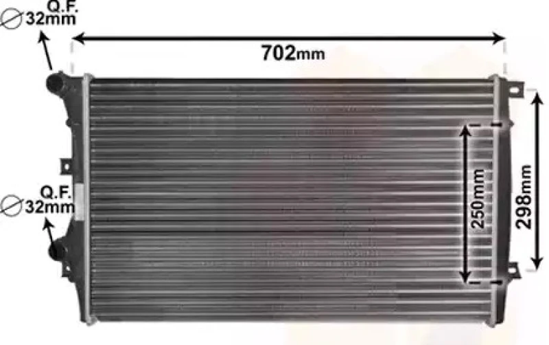 Image of VAN WEZEL 58012206 Engine radiator Aluminium, Mechanically jointed cooling fins, with accessories Radiator,engine cooling (470)