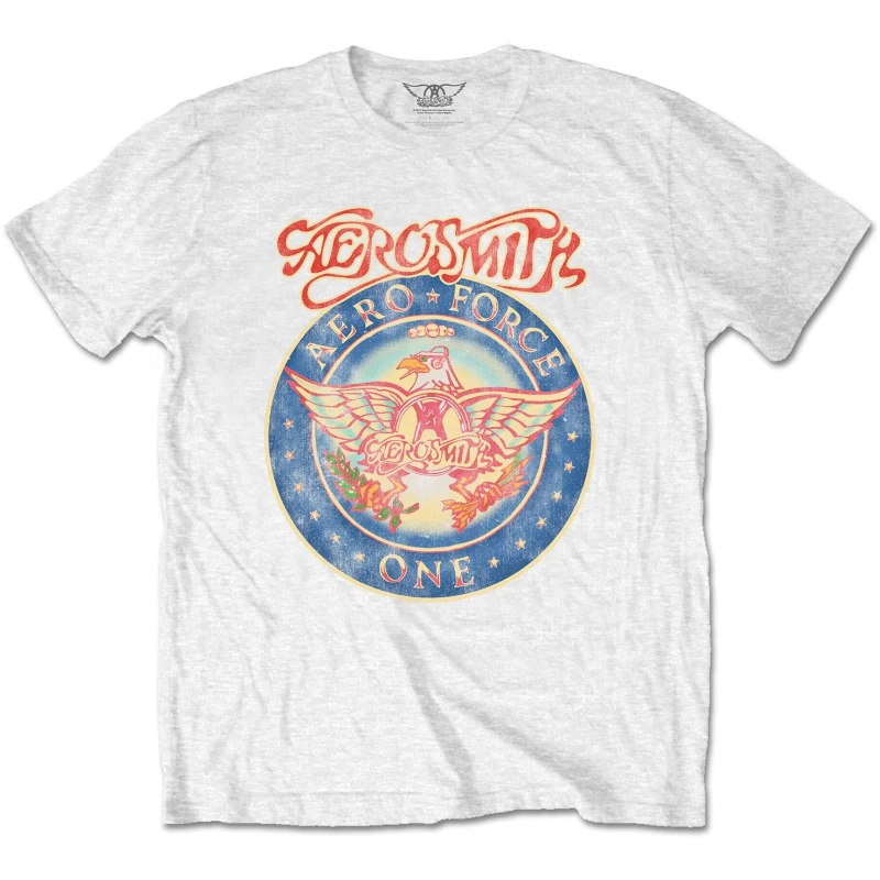Image of Aerosmith Mens Aero Force T-Shirt in White Size: Small White Male S