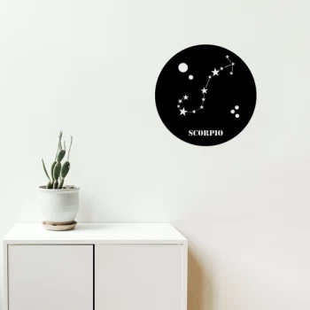 Image of Scorrp?o Horoscope - Black Decorative Metal Wall Accessory