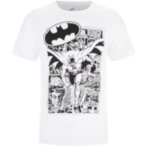 Image of DC Comics Mens Batman Comic Strip T-Shirt - White