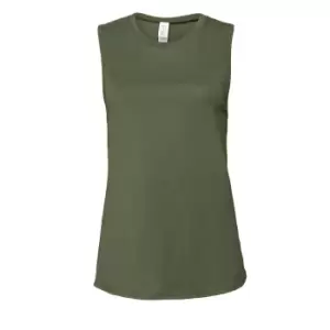 image of Bella + Canvas Womens/Ladies Muscle Heather Jersey Tank Top (L) (Military Green)