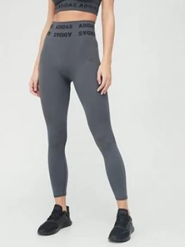 Image of adidas Aeroknit 7/8 Leggings - Dark Grey Size M Women