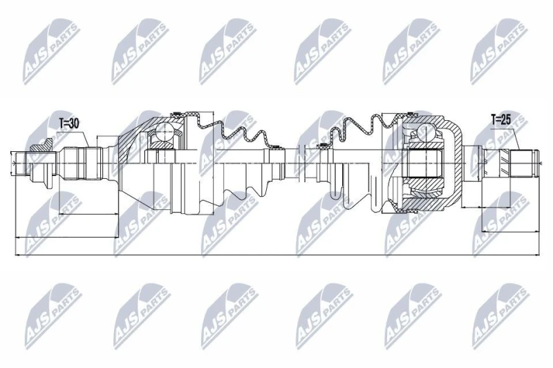 Image of NTY NPW-PL-035 Drive shaft 6-Speed Manual Transmission, Front Axle Left Drive Shaft (13)
