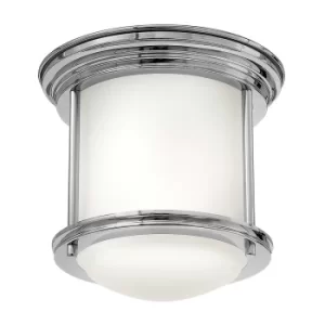 image of Hinkley Hadrian 1 Light Flush Mount Chrome with Opal Glass IP44