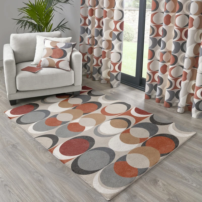 Image of Fusion 'Sander' 120x180cm Non-Slip Reverse Washable Rug Red