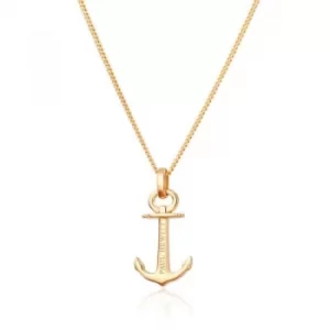 image of Ladies Paul Hewitt Sterling Silver Gold Plated Anchor Spirit Necklace