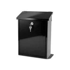 Image of G2 Liffey Post Box Wall Mounted Steel 2 Keys Fixing Kit A4 Slot Black