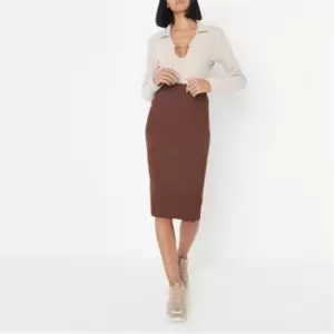 image of Missguided Midi Skirt Co Ord - Brown