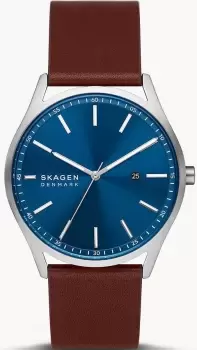 image of Skagen Watch Holst Espresso Leather Mens