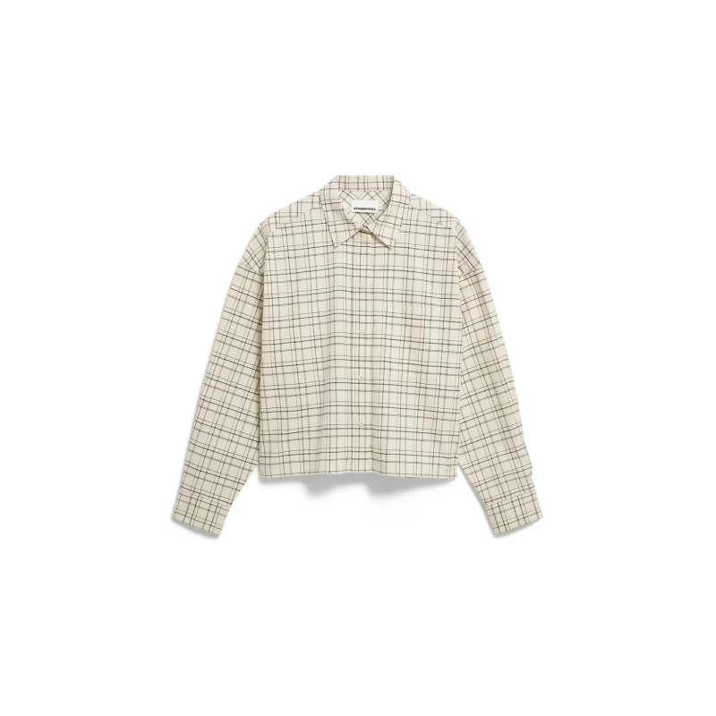 Image of ARMEDANGELS Womens blouse Armedangels Boxy A Carreaux Beige Female S