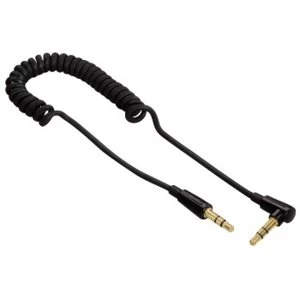 image of Hama Flexi-Slim Coiled Cord, 3.5mm jack plug 90° - plug, stereo, 1.5 m