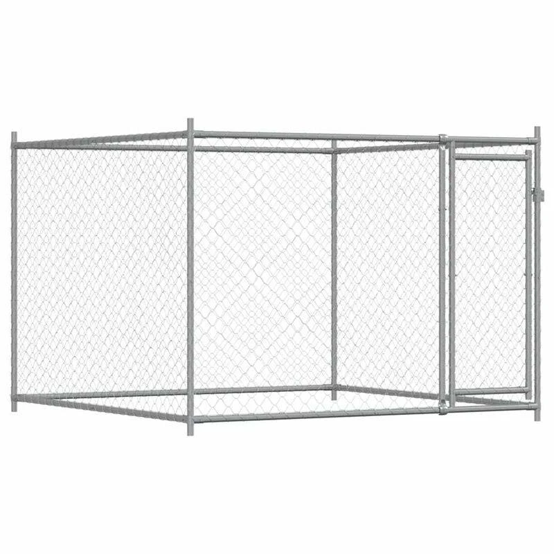 Image of VIDAXL Dog Cage with Door Grey 2x2x1.5 m Galvanised Steel Vidaxl 172562