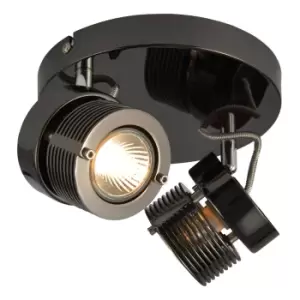 Image of Inlight Pedro 2-Light Ceiling Spotlight Black Chrome
