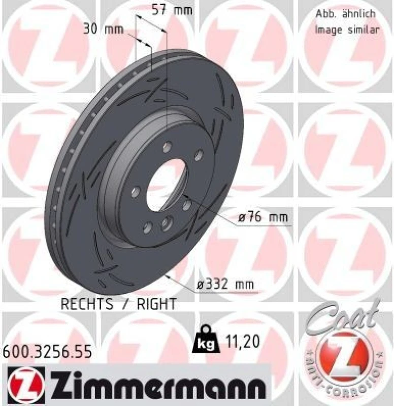 Image of ZIMMERMANN Brake disc ZIMMERMANN 600.3256.55