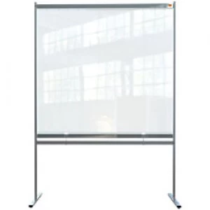 image of Nobo Premium Plus Free Standing Protection Sneeze Guard PVC 500 Micron Transparent 2060 x 1480 x 610 mm