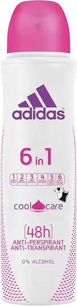 Adidas Cool and Care 6 In 1 Antiperspirant Deodorant Spray 150ml