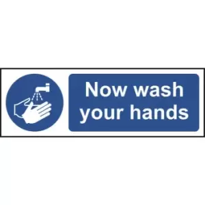 Image of Now wash your hands - Sign - PVC (300 x 100mm)