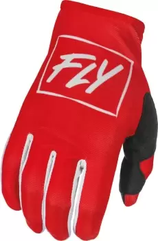 Image of Fly Racing Lite Motocross Gloves, white-red, Size XL, white-red, Size XL