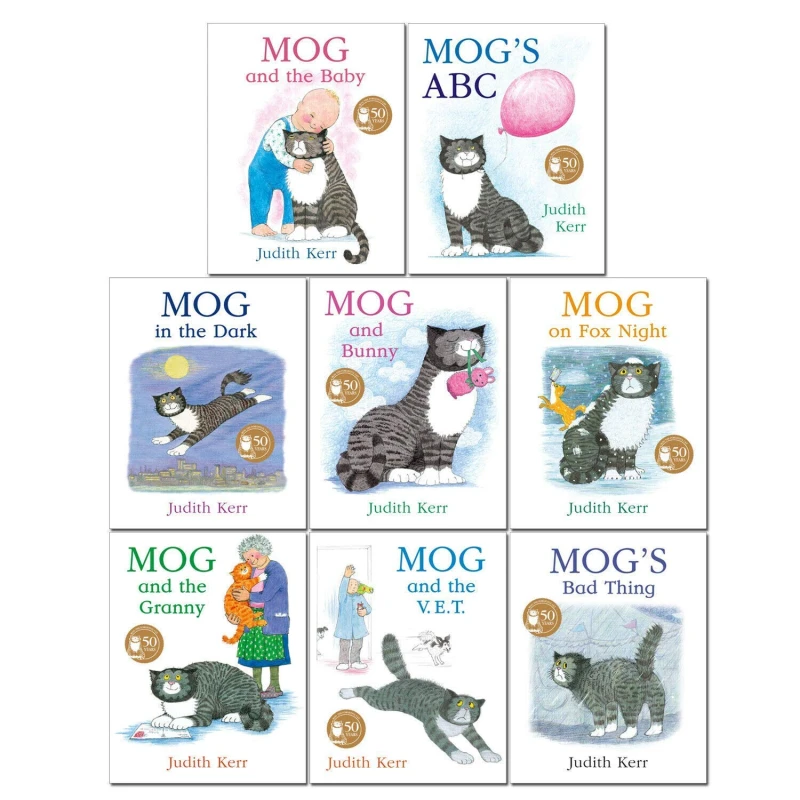 Image of Mog The Cat Books Series 8 Book Set By Judith Kerr Including Mog And The Baby Mog ABC Judith Kerr Books