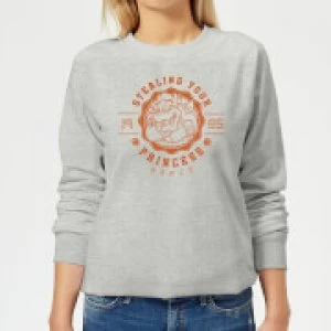 Image of Super Mario Princess Stealer Womens Sweatshirt - Grey - XXL