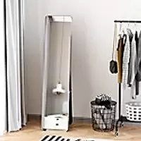 image of Homcom Free Standing Dressing Mirror Full Body Black