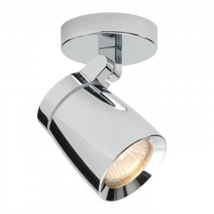 image of 1 Light Bathroom Adjustable Spotlight Chrome, Clear Glass IP44, GU10