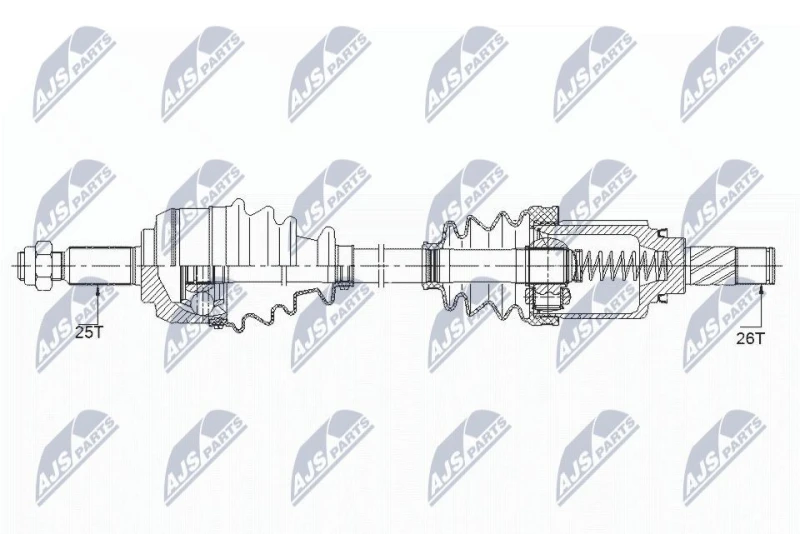 Image of NTY NPW-RE-148 Drive shaft Front Axle Left Drive Shaft (13)