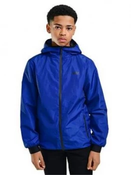 Image of Boys, Rascal Childrens Distorted AOP Grid Windbreaker Jacket - Blue Size M 11-12 Years