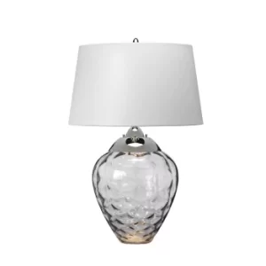 Image of Samara Table Lamp Metal Work Polished Nickel, Smoked Glass