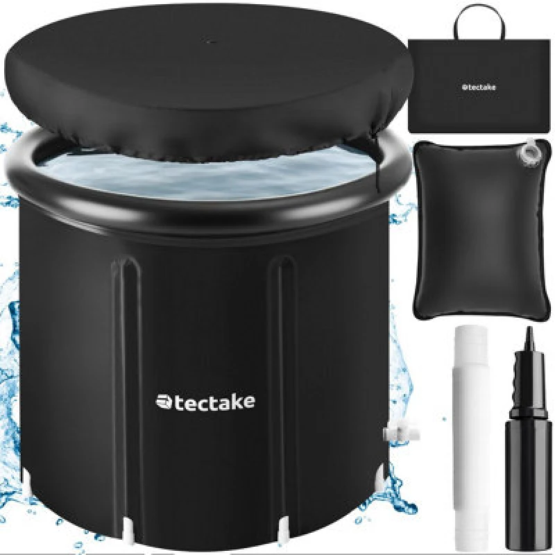 Image of Tectake Ice Bath Helsinki With Triple Insulation, Folding Design And Inflatable Outer Ring 75 X 75 Cm- Black