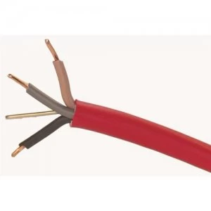 Image of Zexum Red 1.5mm 16A Brown Black Grey Three Core and Earth 6243Y Flat PVC/PVC Harmonised Lighting Power Cable - 1 Meter