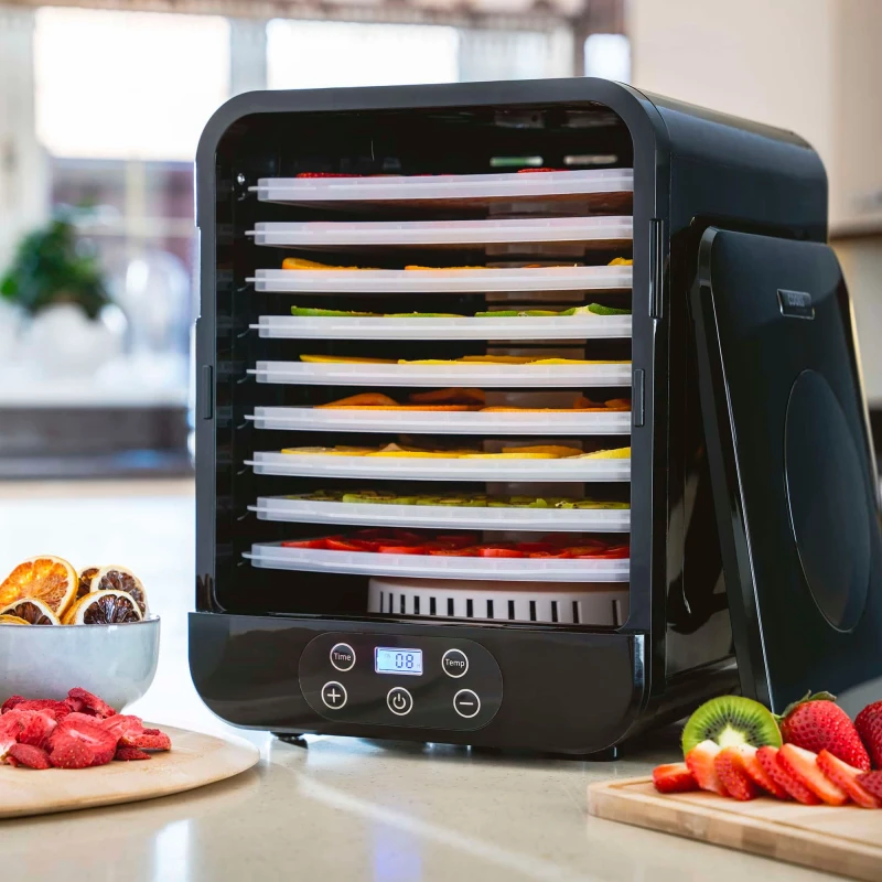 Image of Cooks Professional Electric Food Dehydrator Drying Machine Digital 9 Tier Fruit Beef Veg Preserver Black