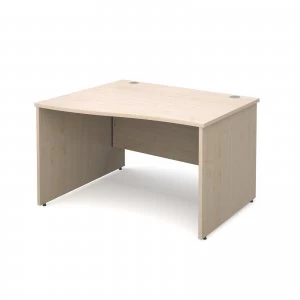 Image of Maestro 25 PL Left Hand Wave Desk 1200mm - Maple Panel Leg Design