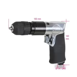 image of Beta Tools 1932RS10 Reversible Air Drill Autochuck 1-10mm 1800rpm 6.2bar 230W