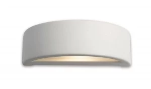 Image of 1 Light Indoor Plaster Wall Light - 100W Unglazed, Acid White Glass, E27