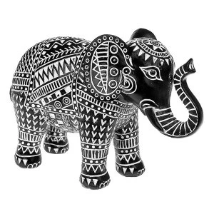 image of Aztec Elephant Black Large Ornament