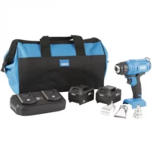 Image of Draper D20 20V Heat Gun Kit (+2 x 3Ah Batteries, Twin Charger and Bag)