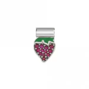 Image of SeiMia Symbols Silver Zirconia Enamel Colored Strawberry Pendant 147124/002