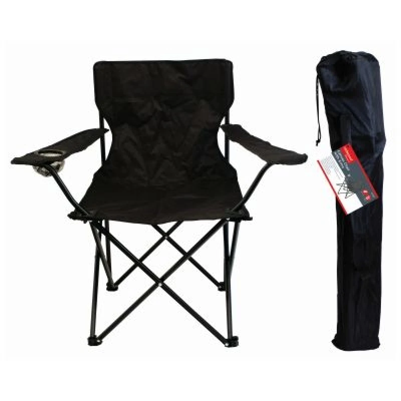 Image of Redwood Canvas Chair With Arms - Black