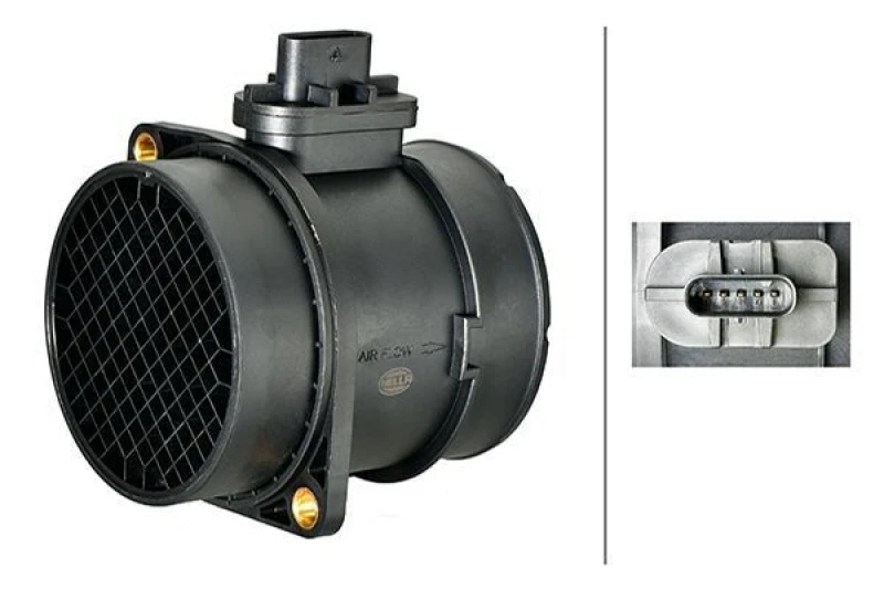 Image of HELLA Mass air flow sensor HELLA 8ET 358 166-571